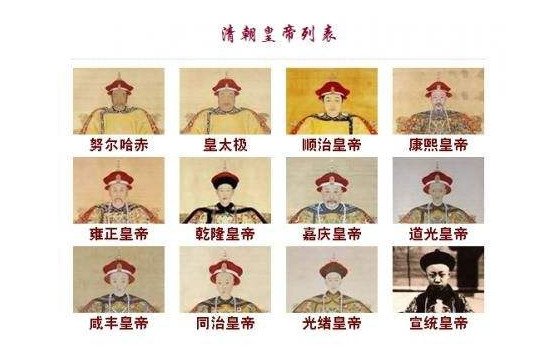 清朝皇帝列表排名表 在位时间/关系年号详解(附顺口溜)